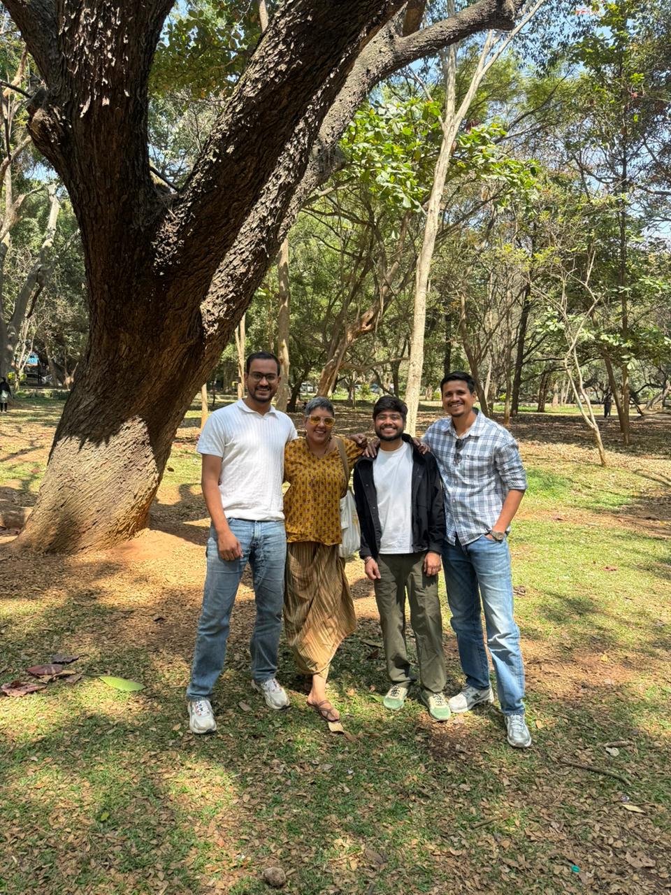 The Bangalore Kabir Festival team together outdoors